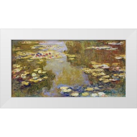 The Lily Pond White Modern Wood Framed Art Print by Monet, Claude