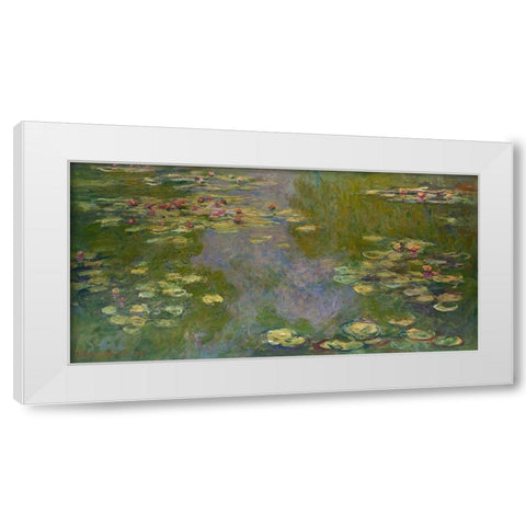 Water Lilies White Modern Wood Framed Art Print by Monet, Claude