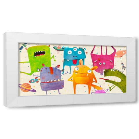 Alien Class White Modern Wood Framed Art Print by Teller, Skip
