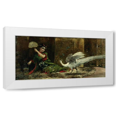A Japanese Woman White Modern Wood Framed Art Print by Clairin, Georges