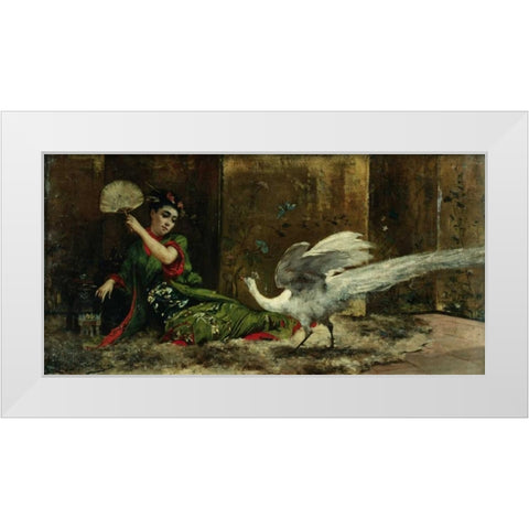 A Japanese Woman White Modern Wood Framed Art Print by Clairin, Georges