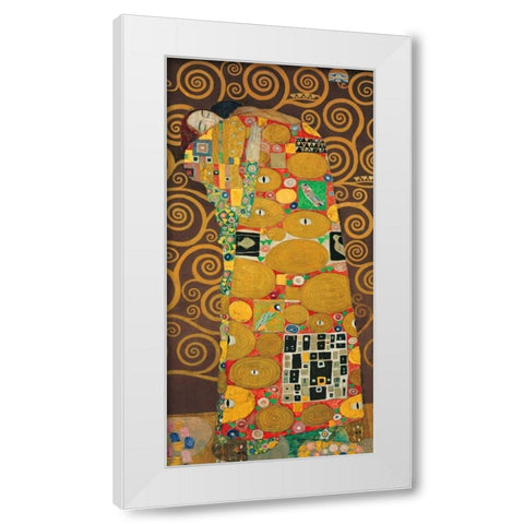 Tree of Life-Brown III White Modern Wood Framed Art Print by Klimt, Gustav