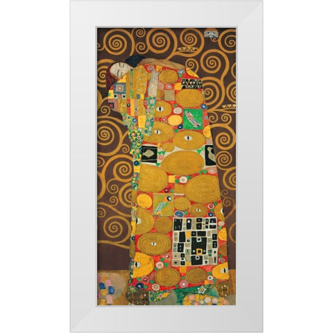 Tree of Life-Brown III White Modern Wood Framed Art Print by Klimt, Gustav