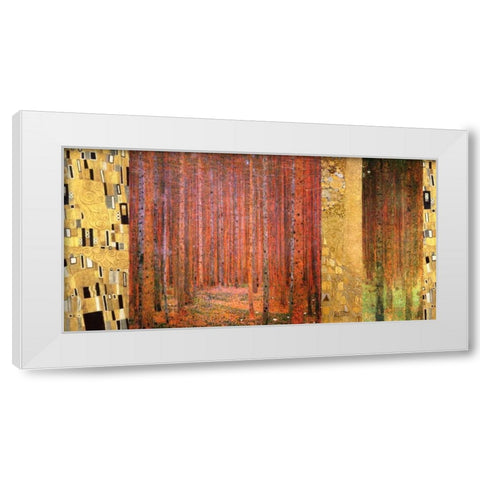 Forest II White Modern Wood Framed Art Print by Klimt, Gustav