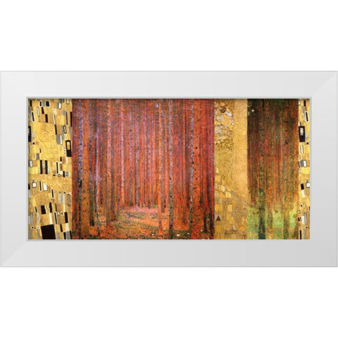 Forest II White Modern Wood Framed Art Print by Klimt, Gustav