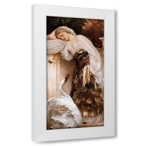 Odalisque White Modern Wood Framed Art Print by Leighton, Frederic