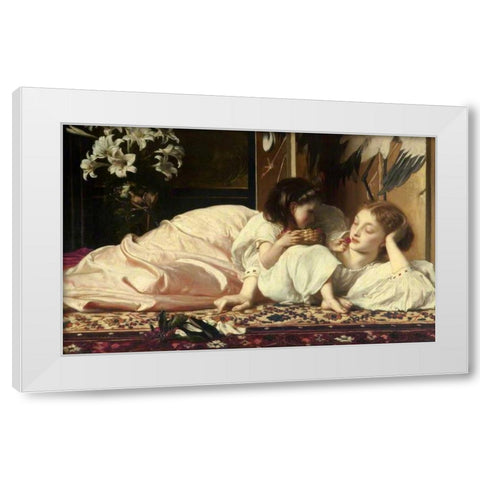 Mother and Child White Modern Wood Framed Art Print by Leighton, Frederic