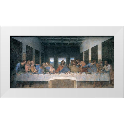 L ultima cena White Modern Wood Framed Art Print by da Vinci, Leonardo