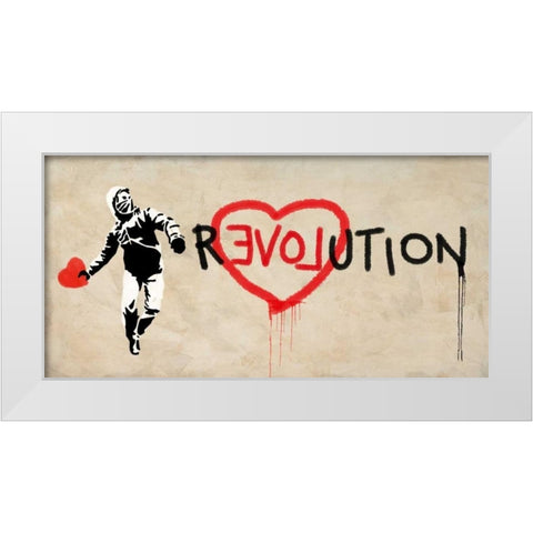 Revolution White Modern Wood Framed Art Print by Masterfunk Collective