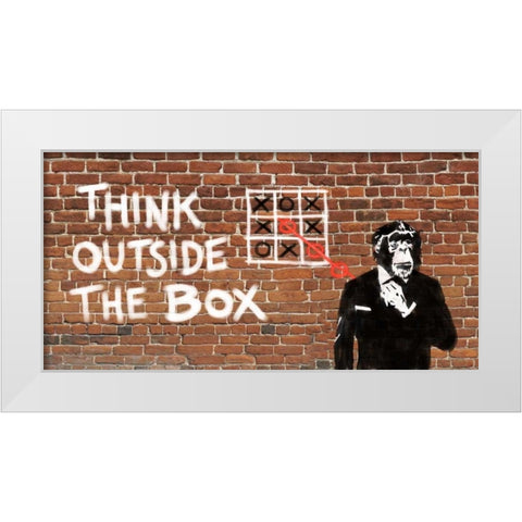 Think outside of the box White Modern Wood Framed Art Print by Masterfunk Collective