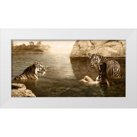 Embracing Beauty White Modern Wood Framed Art Print by Moreau, Marc