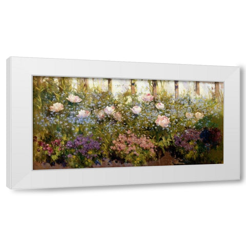 Flourished Border White Modern Wood Framed Art Print by Adam, Patrick William