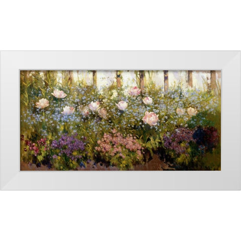 Flourished Border White Modern Wood Framed Art Print by Adam, Patrick William