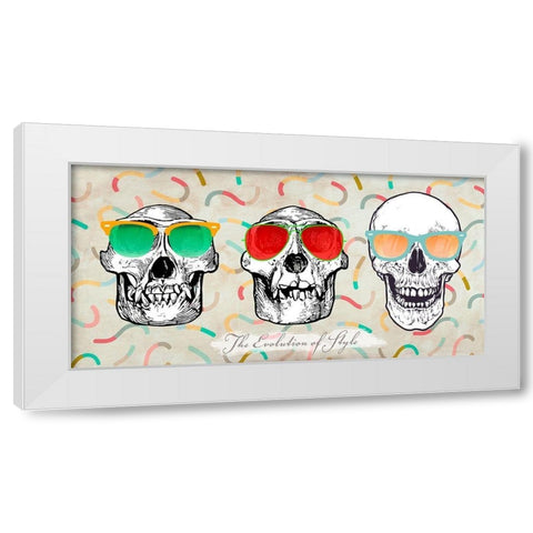 The evolution of style White Modern Wood Framed Art Print by Steven, Hill