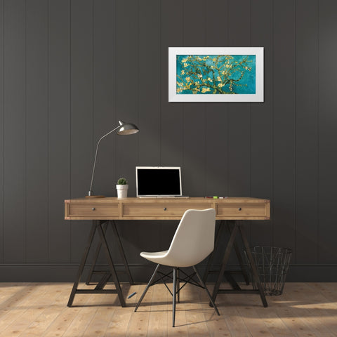 Mandorlo in fiore White Modern Wood Framed Art Print by Van Gogh, Vincent