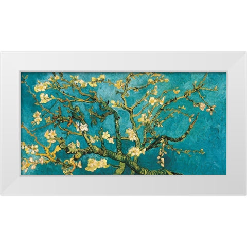 Mandorlo in fiore White Modern Wood Framed Art Print by Van Gogh, Vincent