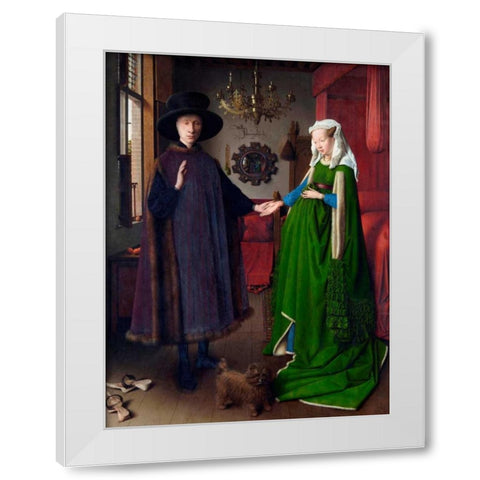 I coniugi Arnolfini White Modern Wood Framed Art Print by Van Eyck, Jan