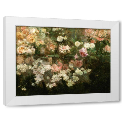 Garden in May White Modern Wood Framed Art Print by Dewing, Maria Oakey