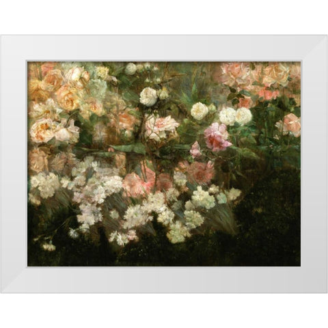 Garden in May White Modern Wood Framed Art Print by Dewing, Maria Oakey