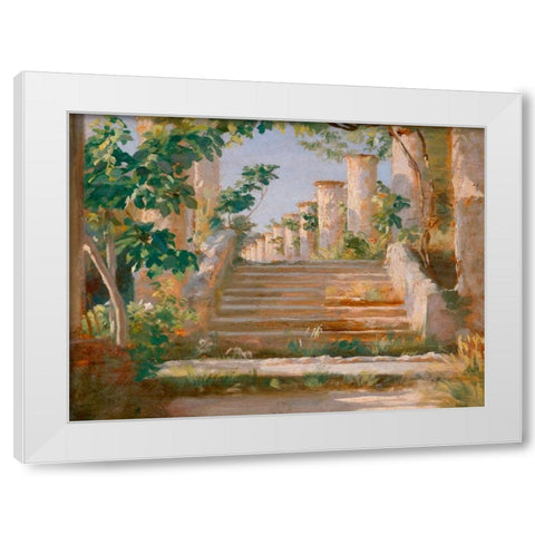 Loggia in Ravello White Modern Wood Framed Art Print by Kroyer, Peder Severin