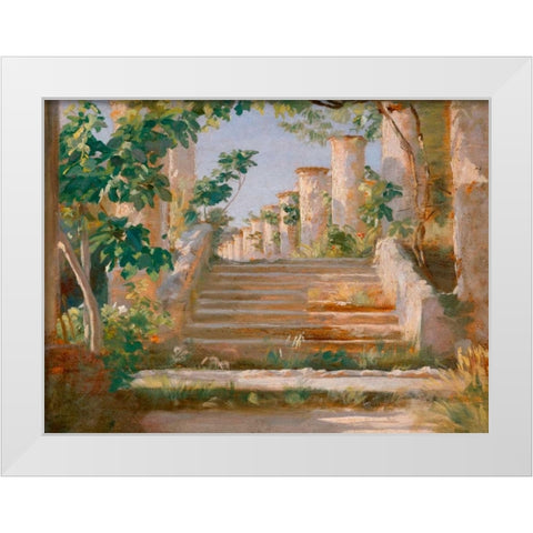 Loggia in Ravello White Modern Wood Framed Art Print by Kroyer, Peder Severin