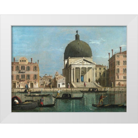 Venice White Modern Wood Framed Art Print by Follower of Canaletto