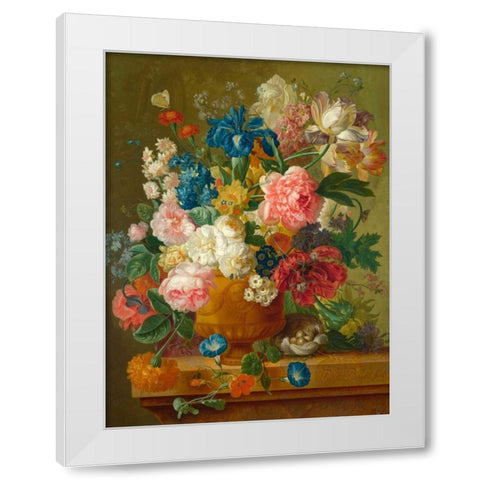 Flowers in a vase White Modern Wood Framed Art Print by Bosschaert the Elder, Ambrosius