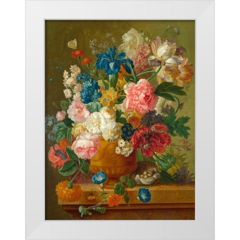 Flowers in a vase White Modern Wood Framed Art Print by Bosschaert the Elder, Ambrosius