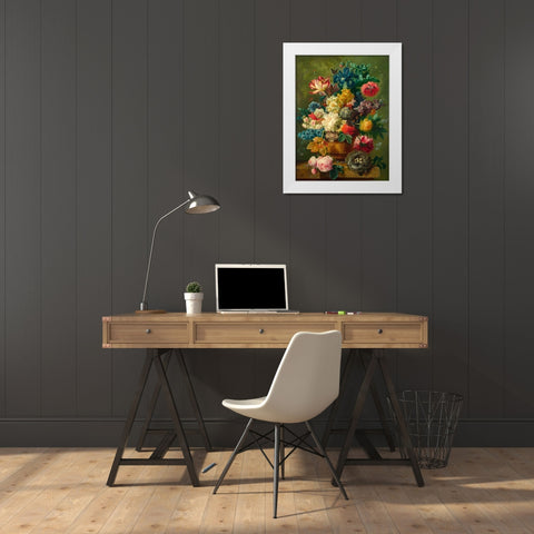 Composition of Flowers in a Vase White Modern Wood Framed Art Print by Bosschaert the Elder, Ambrosius