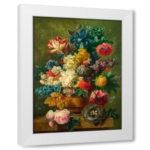Composition of Flowers in a Vase White Modern Wood Framed Art Print by Bosschaert the Elder, Ambrosius