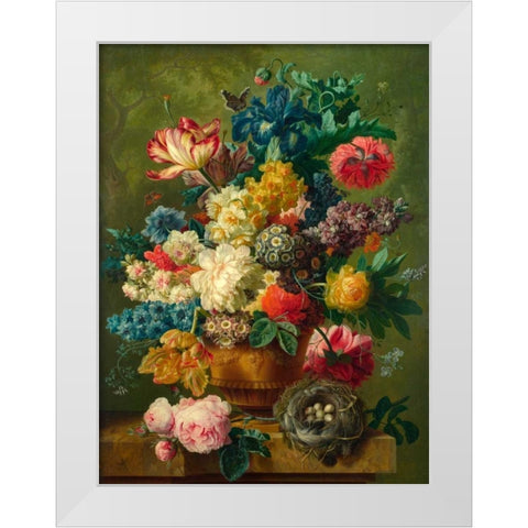 Composition of Flowers in a Vase White Modern Wood Framed Art Print by Bosschaert the Elder, Ambrosius