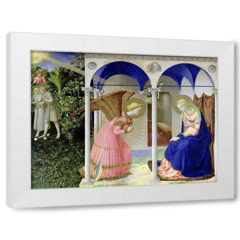 The Annunciation  White Modern Wood Framed Art Print by Beato Angelico