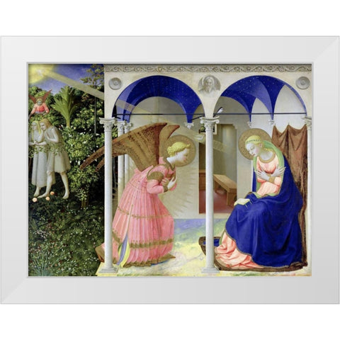 The Annunciation  White Modern Wood Framed Art Print by Beato Angelico
