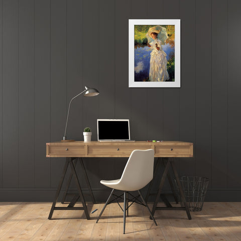 Morning walk White Modern Wood Framed Art Print by Singer Sargent, John