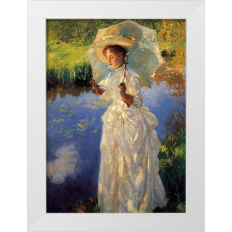 Morning walk White Modern Wood Framed Art Print by Singer Sargent, John
