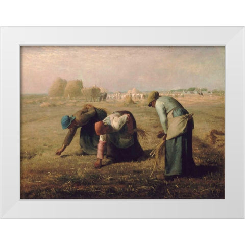 Gleaners White Modern Wood Framed Art Print by Millet, Jean-Francois
