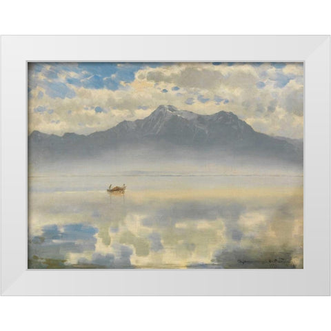 Chiemseespiegel White Modern Wood Framed Art Print by Wopfner, Joseph