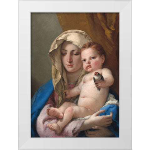 Madonna of the goldfinch White Modern Wood Framed Art Print by Tiepolo, Giovanni Battista