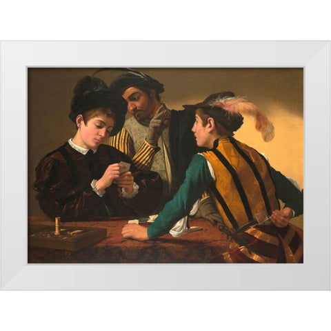 I bari White Modern Wood Framed Art Print by Caravaggio