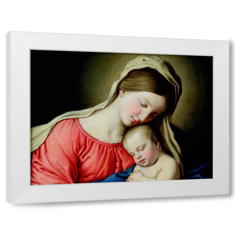 Beata Vergine con Bambino White Modern Wood Framed Art Print by Sassoferrato