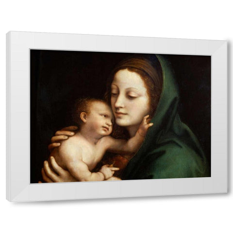 Madonna con Bambino White Modern Wood Framed Art Print by Anonymous
