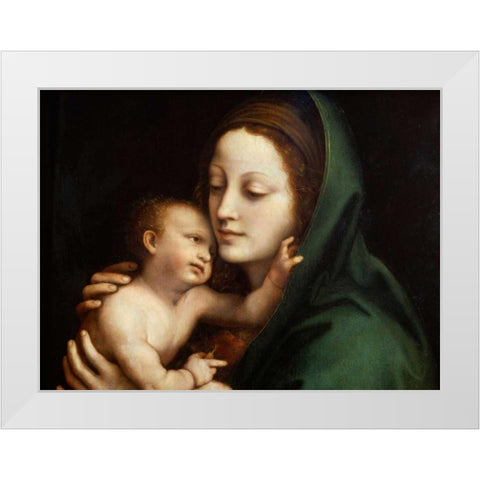Madonna con Bambino White Modern Wood Framed Art Print by Anonymous