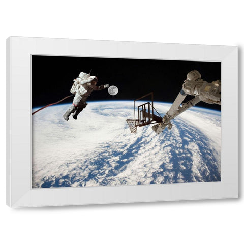 Spaceball - NASA White Modern Wood Framed Art Print by Astrolabs