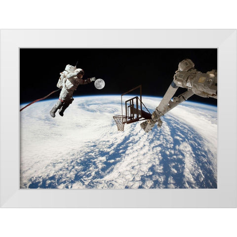 Spaceball - NASA White Modern Wood Framed Art Print by Astrolabs