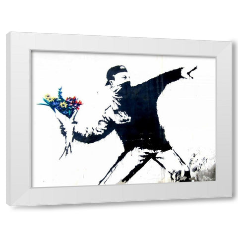 Bethlehem, Palestine (graffiti attributed to Banksy) White Modern Wood Framed Art Print by Anonymous (attributed to Banksy)