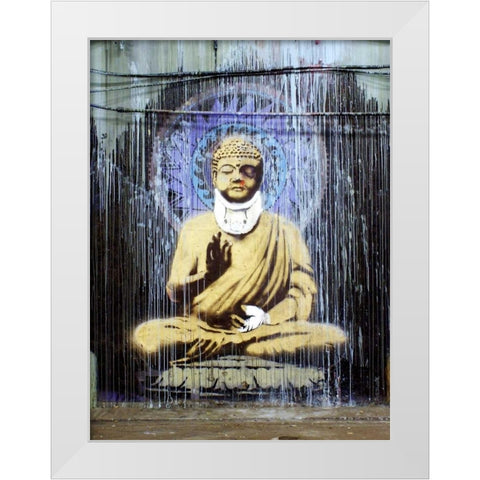 Leake Street, London (graffiti attributed to Banksy) White Modern Wood Framed Art Print by Anonymous (attributed to Banksy)