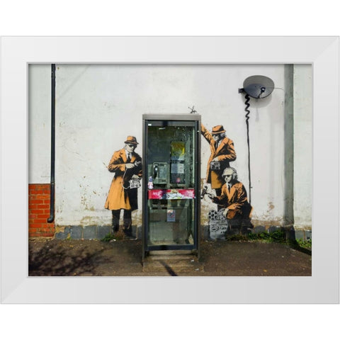 Fairview Road and Hewlett Road in Cheltenham, Gloucestershire White Modern Wood Framed Art Print by Anonymous-attributed to Banksy