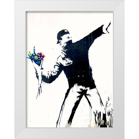 Bethlehem, Palestine (detail) White Modern Wood Framed Art Print by Anonymous (attributed to Banksy)