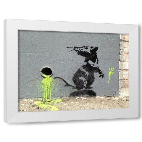 Orange Drive, Los Angeles White Modern Wood Framed Art Print by Anonymous (attributed to Banksy)