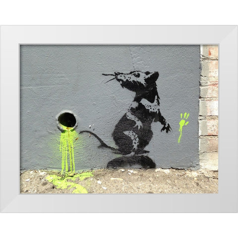 Orange Drive, Los Angeles White Modern Wood Framed Art Print by Anonymous (attributed to Banksy)